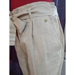 Pantalon En Lin Viscose Chino ceinturé Elastiqué By Etymologie
