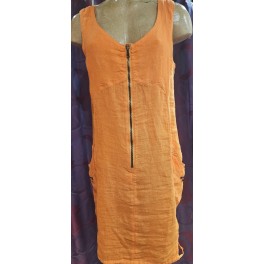 Robe Orange Aria 100 % Lin By IMPAQT