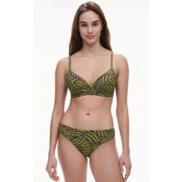 Maillot De Bain 2 Pièces Soutien Gorge Armatures Slip Brésilien Coffee Leaves By Chantelle