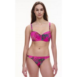 Maillot De Bain 2 Pièces Soutien Gorge Multiposition Balconnet Padding Bikini Nouettes Jungle Rose   By Chantelle Swim